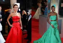 ¿Quién lo lleva mejor? famosas con el mismo vestido (III) Un vestido y dos famosas: Jennifer Lawrence vs. Lupita Nyong'o