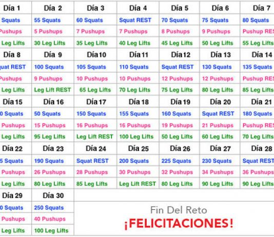 Baja de peso con el reto de la rutina de 30 días